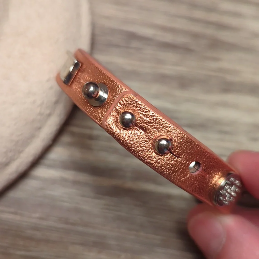 Rustic Cuff Leather Bracelet - Picture 3 of 6
